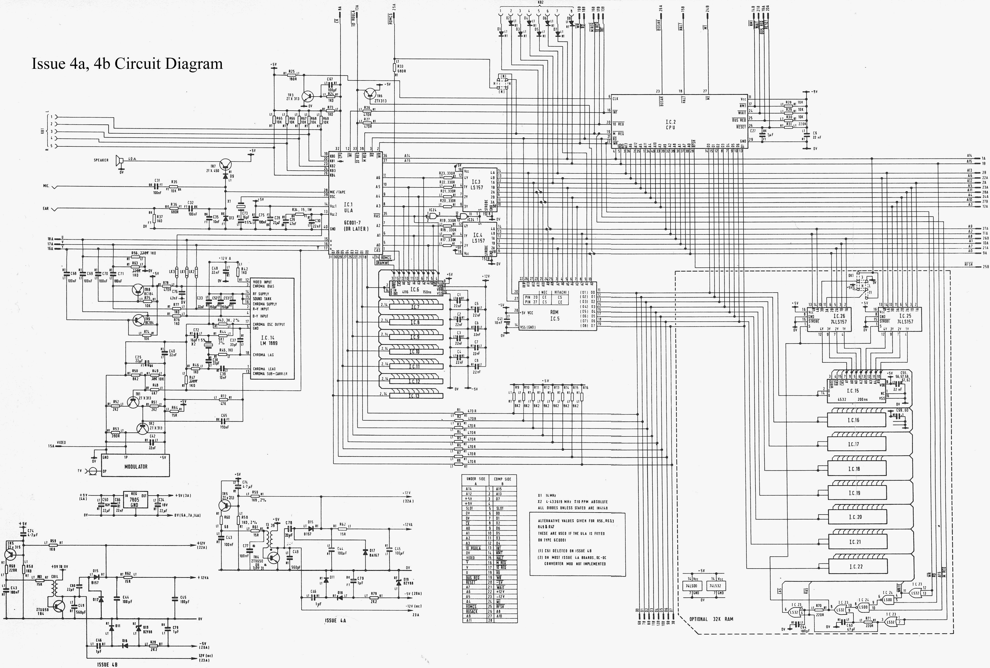 Schematics (Sinclair ZX Spectrum 16/48k) - RetroSix Wiki